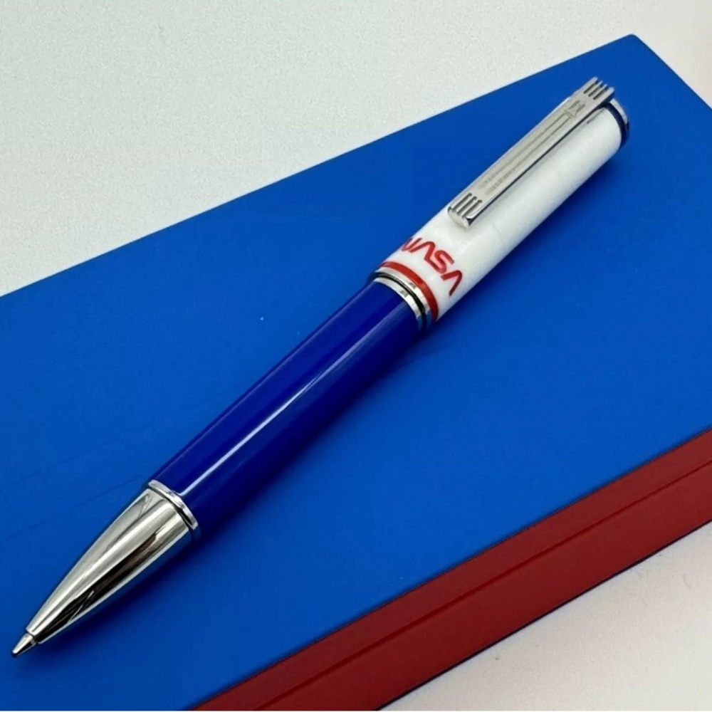 MONTEGRAPPA ATLANTIS BLUE/WHITE RESIN BALLPOINT PEN NEW 100% GENUINE MSRP $500